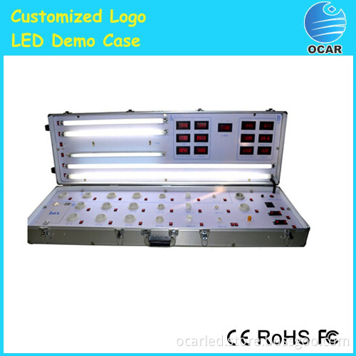 2016 New product portable led light demo case with E27,E14,MR16,GU10,T8